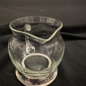 VNTG Blown Glass Pitcher with Sterling Silver Base–Possibly Frank M. Whiting & C